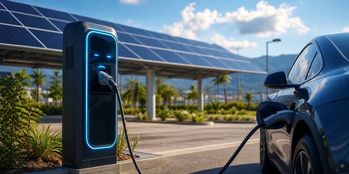 Eletroposto com energia solar fotovoltaica